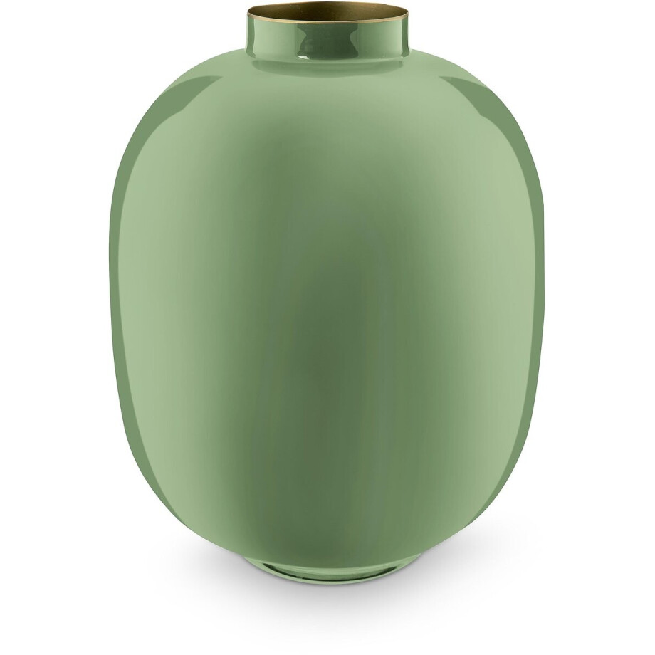 Pip Studio - Bloemenvaas - Woonaccessoires - Groene vaas - Metaal - 32cm afbeelding 1