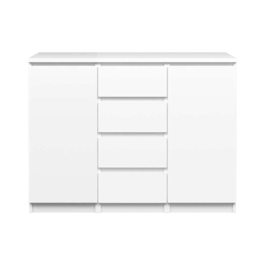 Leen Bakker - Dressoir Naia - Hoogglans - 90,7x120,6x50 Cm - MDF - Wit - 120.6x90.7x50 Cm afbeelding 1