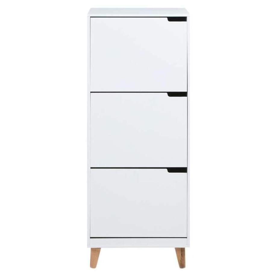 Leen Bakker - Schoenenkast Lagoa - 132x47x30 Cm - MDF - Wit afbeelding 1