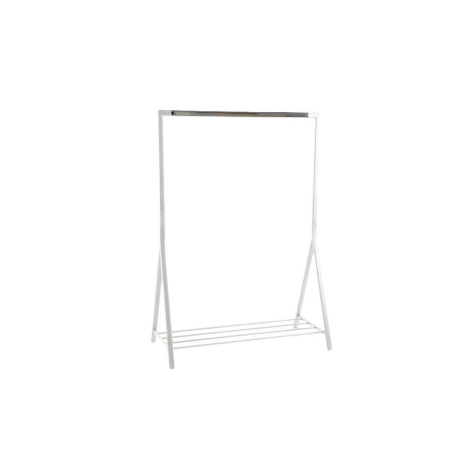 Leen Bakker - Kledingrek Riso - Staal - Wit - 59x117x165 Cm Leen Bakker - Kledingrek Riso - Staal - Wit - 59x117x165 Cm afbeelding 1