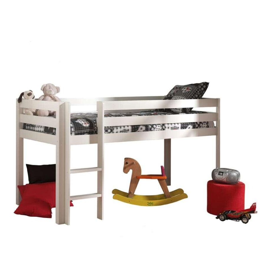Leen Bakker - Vipack Halfhoogslaper Pino - 114x105,3x209,3 Cm - Grenenhout - Wit - 105.3x114x209.3 Cm afbeelding 1