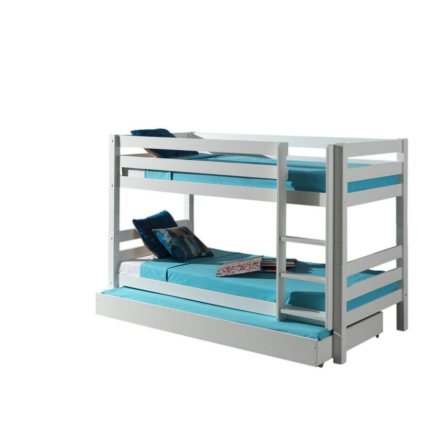 Leen Bakker - Vipack Stapelbed Pino Met Onderbed - 140x103x208 Cm - Grenenhout - Wit afbeelding 1