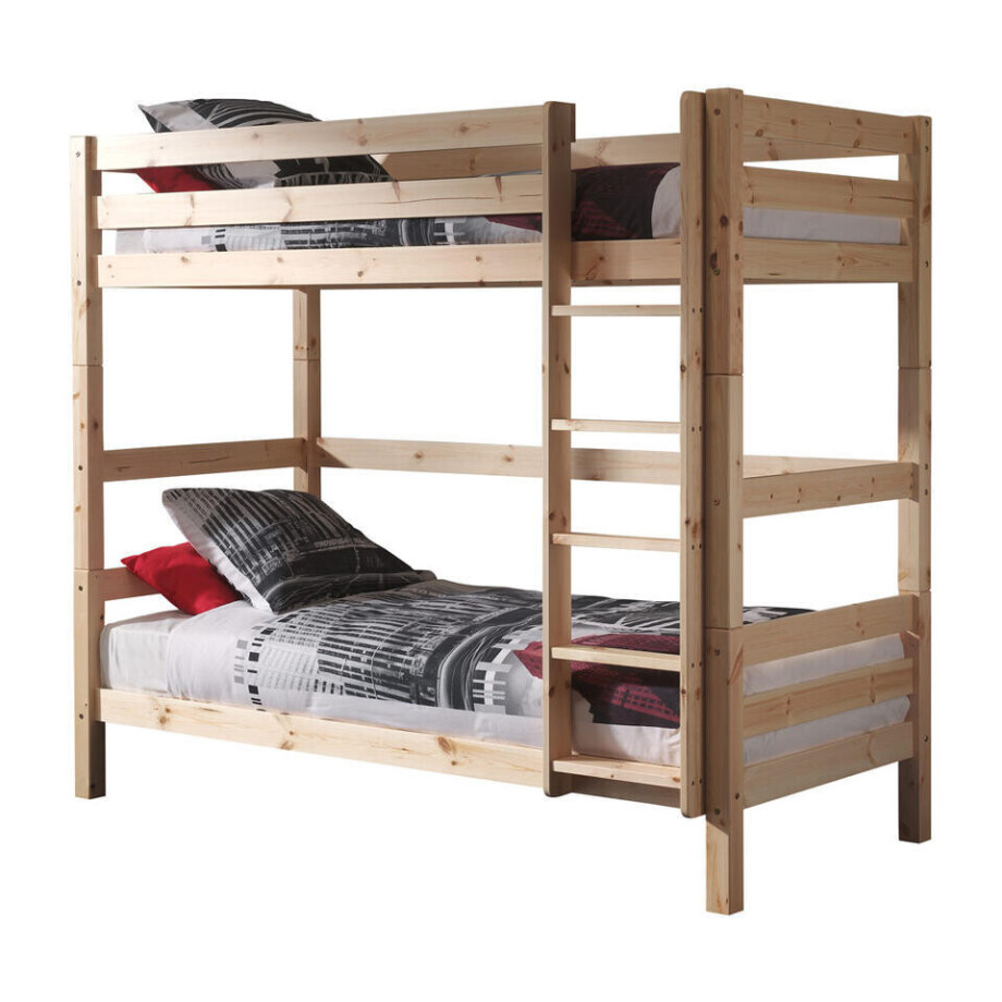Leen Bakker - Vipack Stapelbed Pino Hoog - 182x105,3x209,3 Cm - Grenenhout - Bruin - 105.3x182x209.3 Cm afbeelding 1