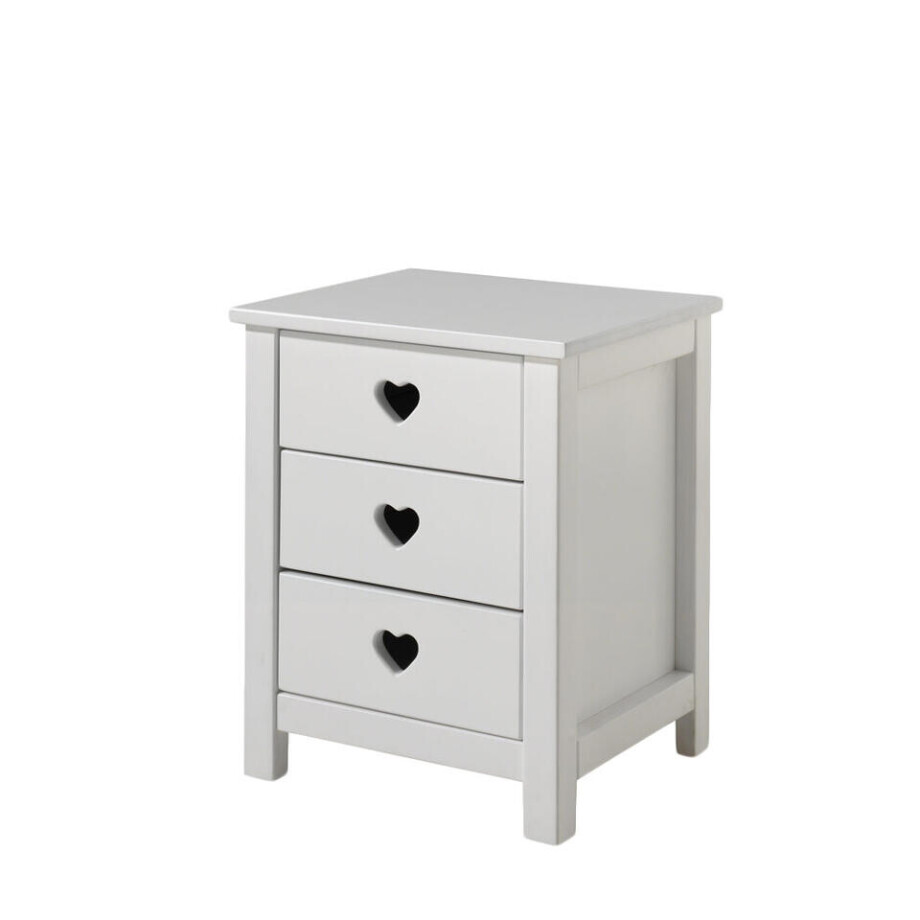 Leen Bakker - Vipack Nachtkastje Amori - 3 Lades - MDF - Wit - 40x45x55 Cm afbeelding 1