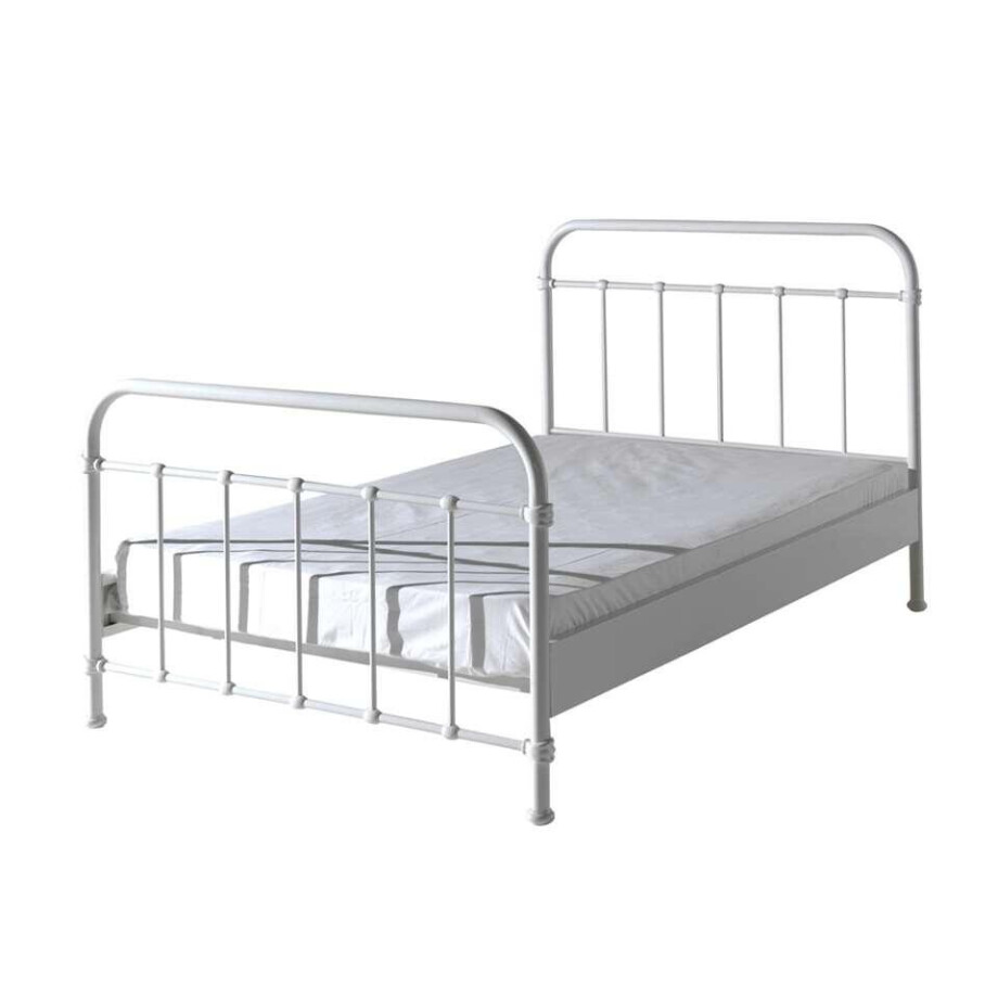 Leen Bakker - Vipack Bed New York - 120x200 Cm - Metaal - Wit afbeelding 1