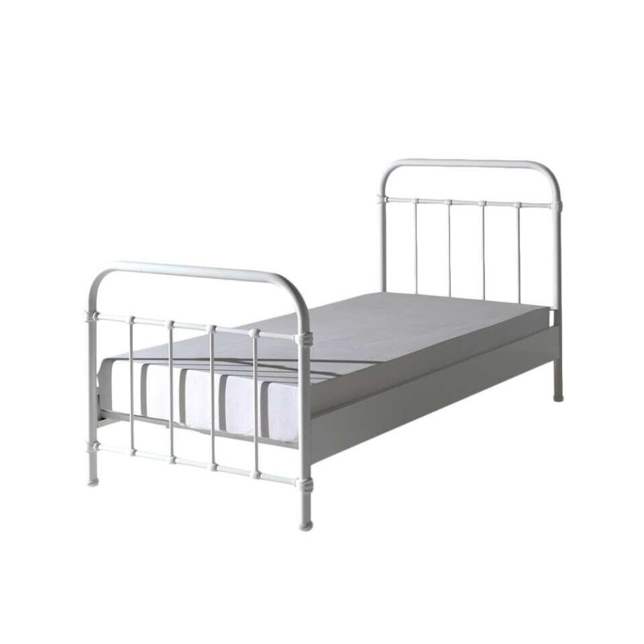 Leen Bakker - Vipack Bed New York - 90x200 Cm - Metaal - Wit afbeelding 1