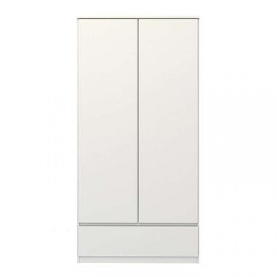 Kledingkast Naia 2-deurs - hoogglans wit - 50x99x201 cm - Leen Bakker afbeelding 1