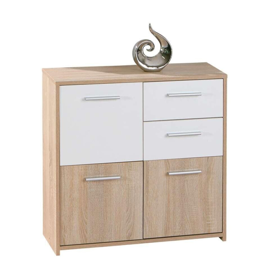 Leen Bakker - Dressoir Eboli - 77x77x30 Cm - Melamine - Bruin afbeelding 1