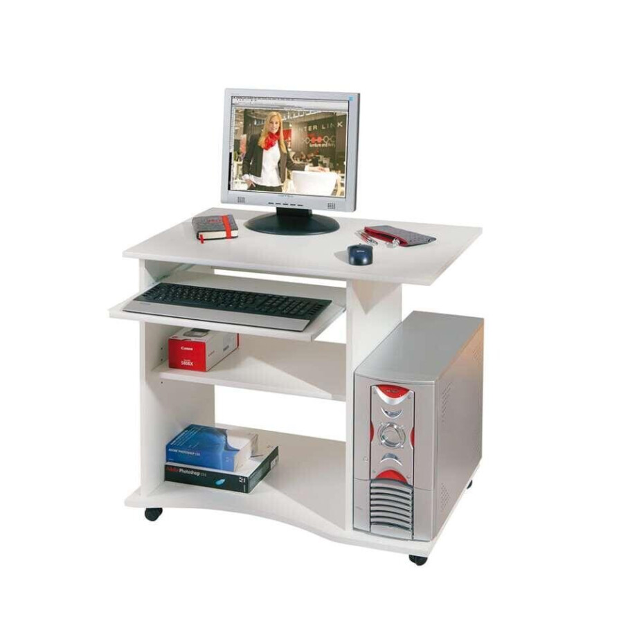 Leen Bakker - Bureau Pepe - 75x80x50 Cm - Melamine - Wit afbeelding 1