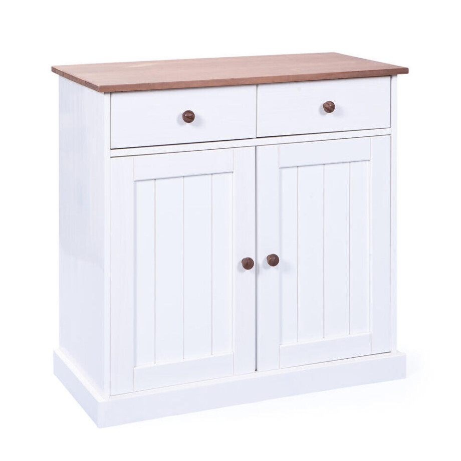 Leen Bakker - Dressoir Westerland - 86x90x45 Cm - Hout - Wit afbeelding 1