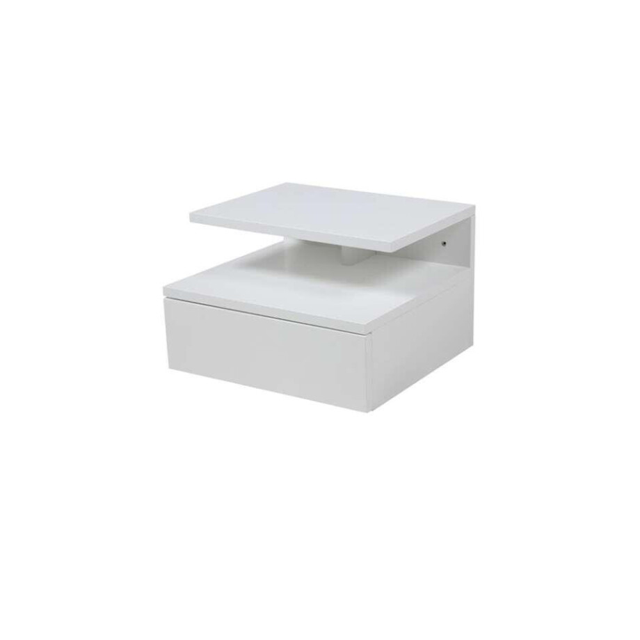 2e Halve Prijs Leen Bakker - Nachtkastje Granbo - 1 Lade - MDF - Wit - 35x22.5x32 Cm afbeelding 1