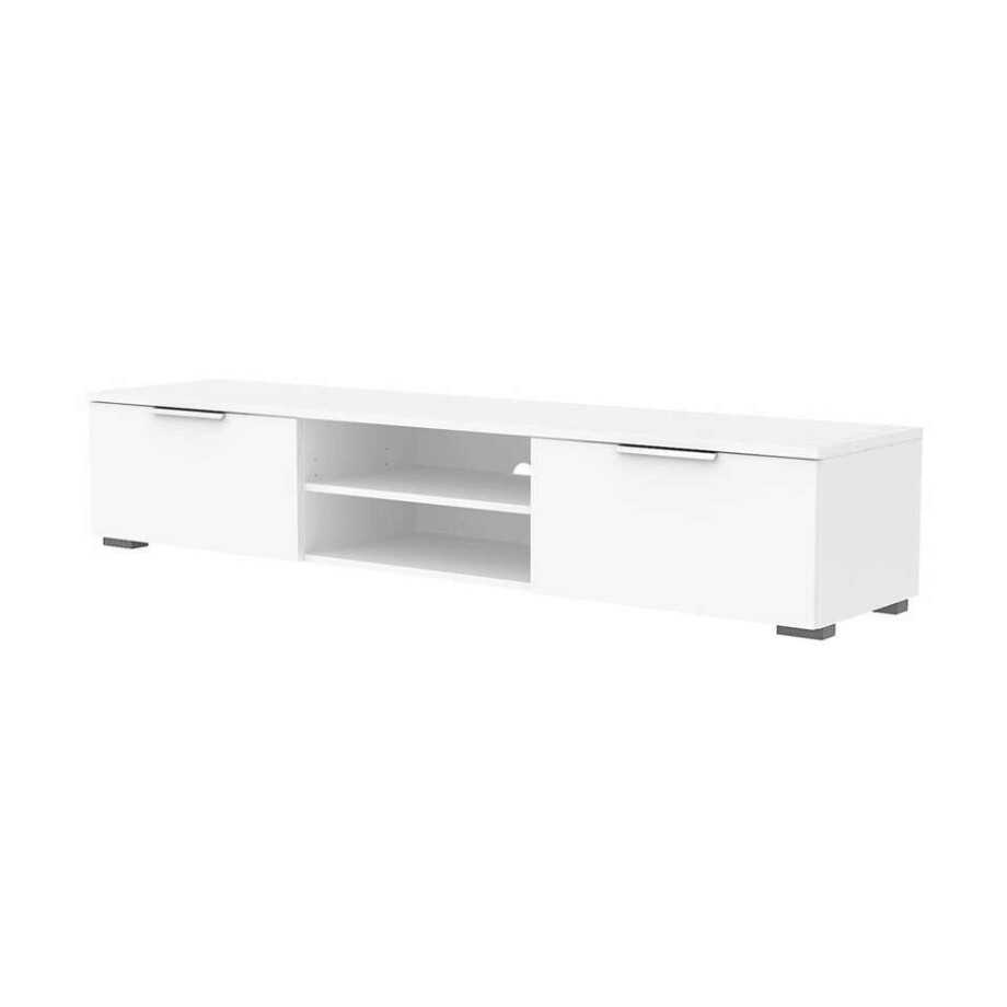 Leen Bakker - TV-meubel Uldum - Hoogglans - 33,1x172,7x39,9 Cm - Spaanplaat - Wit - 172.7x33.1x39.9 Cm Leen Bakker - TV-meubel Uldum - Hoogglans - 33,1x172,7x39,9 Cm - Spaanplaat - Wit - 172.7x33.1x39.9 Cm afbeelding 1