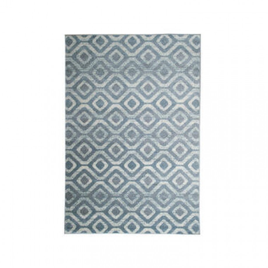 Vloerkleed Florence blokken - grijs/wit - 160x230 cm afbeelding 1