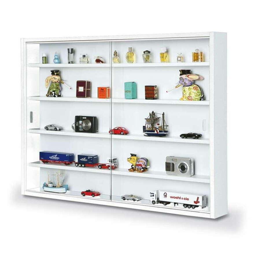Leen Bakker - Vitrine Compilati - 60x80x9,5 Cm - Melamine - Wit - 9.5x80x60 Cm Leen Bakker - Vitrine Compilati - 60x80x9,5 Cm - Melamine - Wit - 9.5x80x60 Cm afbeelding 1