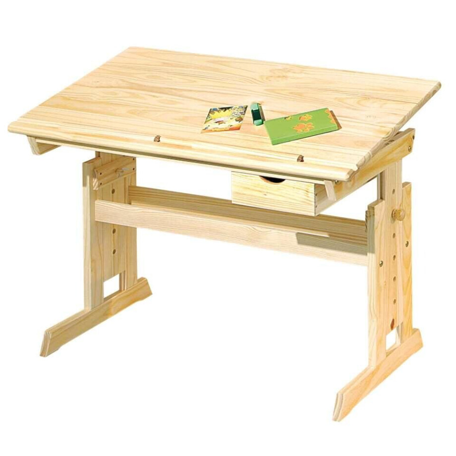 Leen Bakker - Kinderbureau Julia - Licht Grenenkleur - 55x109x63 Cm - Hout - Bruin afbeelding 1