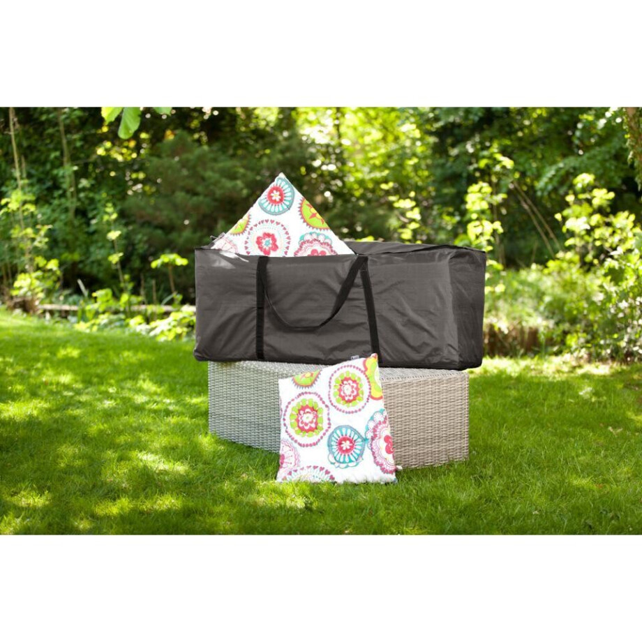 Leen Bakker - Outdoor Covers Premium Kussentas - Lounge Kussens XL - 200x75x60 Cm - Polypropyleen - Grijs afbeelding 1