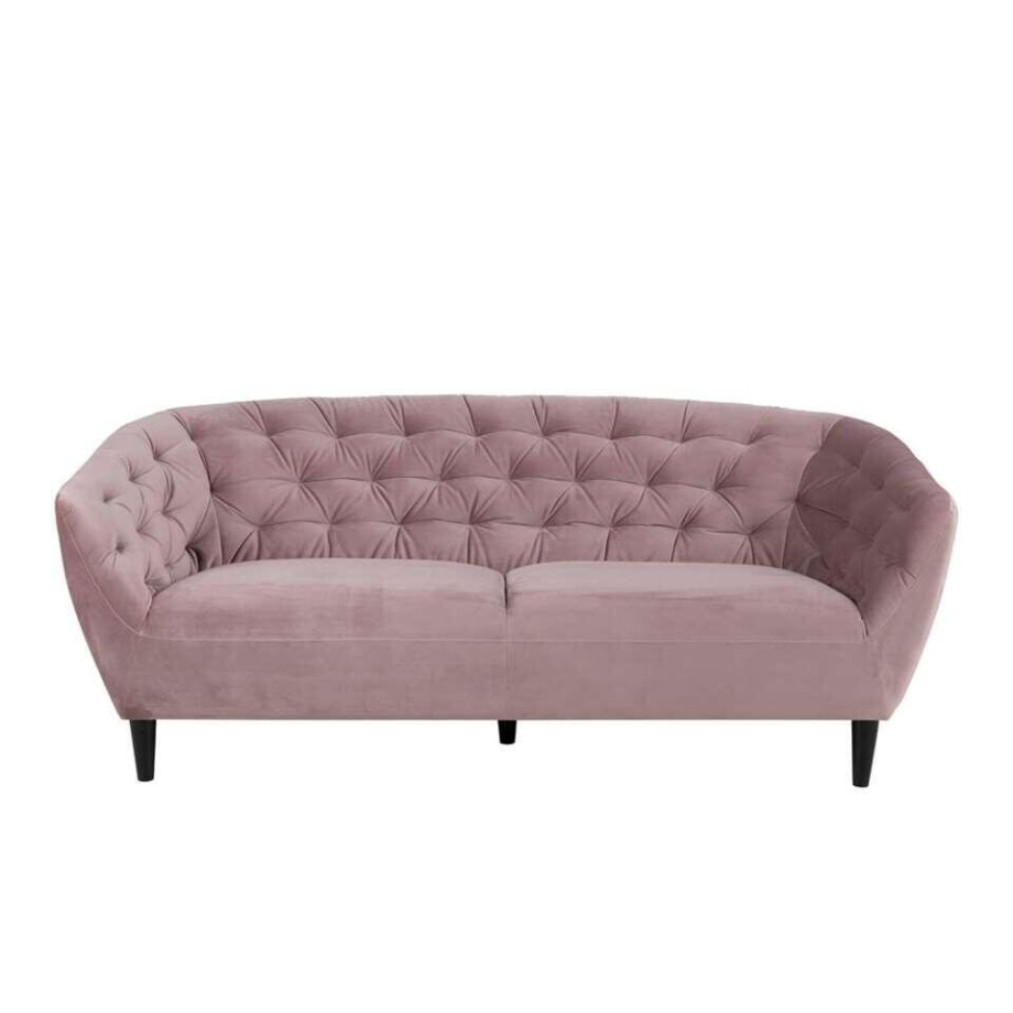 Leen Bakker - Bank Thyrza 3-zits - Fluweel - Oud - Stof/Velvet - Roze - 84x191x78 Cm Leen Bakker - Bank Thyrza 3-zits - Fluweel - Oud - Stof/Velvet - Roze - 84x191x78 Cm afbeelding 1