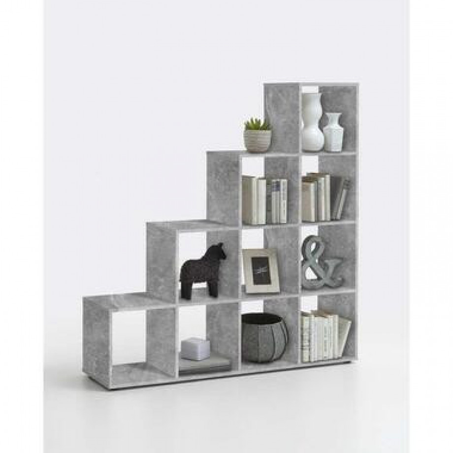 Roomdivider Mega 10 vakken - betonkleur - 138,5x143,4x33 cm - Leen Bakker afbeelding 1