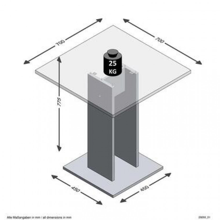 Eetkamertafel Bandol - wit/eikenkleur - 70x70x77,5 cm - Leen Bakker afbeelding 1