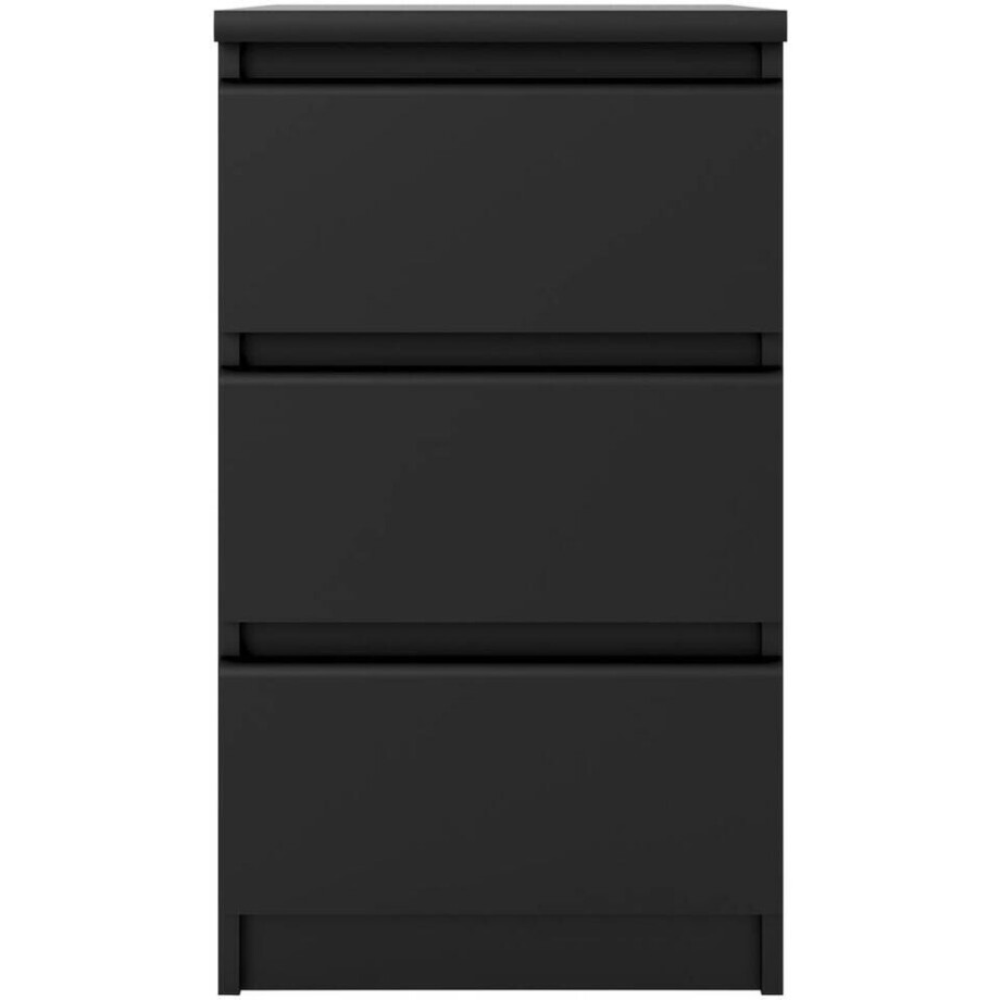 Leen Bakker - Nachtkastje Naia - 3 Lades - Spaanplaat - Zwart - 50x40.2x70.1 Cm Leen Bakker - Nachtkastje Naia - 3 Lades - Spaanplaat - Zwart - 50x40.2x70.1 Cm afbeelding 1