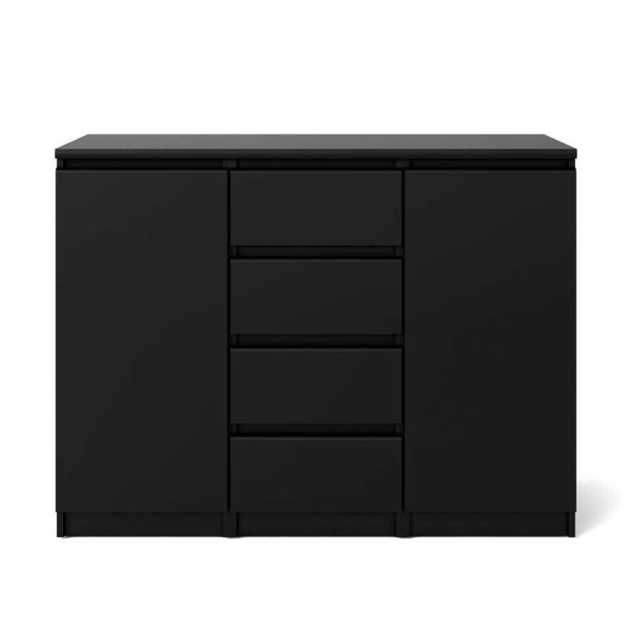 Leen Bakker - Kast Naia - Mat - 90,7x120,6x50 Cm - Spaanplaat - Zwart afbeelding 1