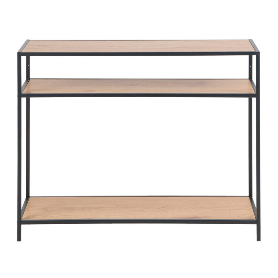Leen Bakker - Dressoir Jaxx - Naturel/zwart - 79x100x35 Cm - Metaal/Hout - Bruin#Zwart afbeelding 1