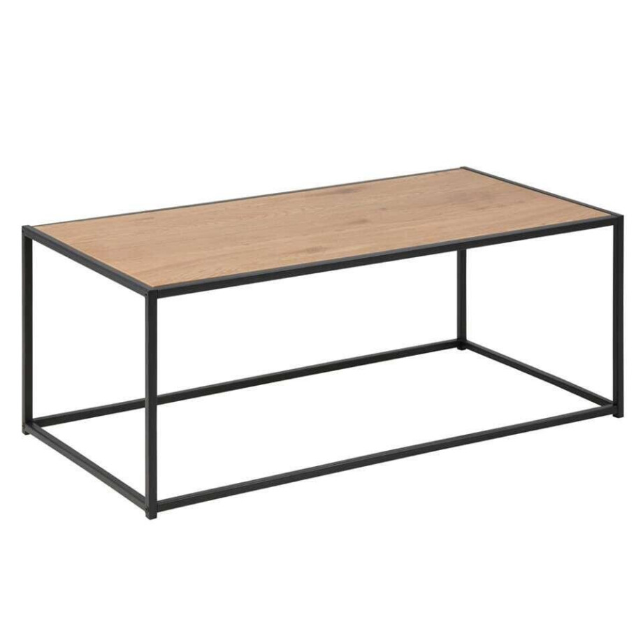 Leen Bakker - Salontafel Jaxx - Naturel/zwart- 40x100x50 Cm - Metaal/Hout - Zwart#Bruin Leen Bakker - Salontafel Jaxx - Naturel/zwart- 40x100x50 Cm - Metaal/Hout - Zwart#Bruin afbeelding 1