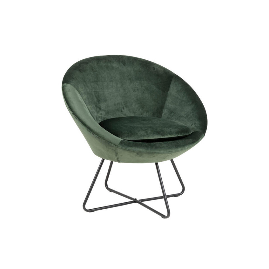 Leen Bakker - Fauteuil Forli - Fluweel - Velvet - Groen - 71x82x81 Cm Leen Bakker - Fauteuil Forli - Fluweel - Velvet - Groen - 71x82x81 Cm afbeelding 1