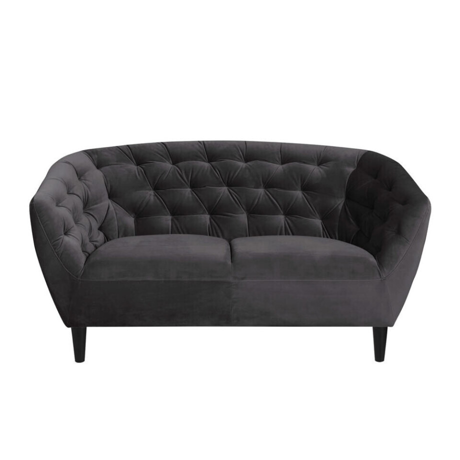 Leen Bakker - Bank Thyrza 2-zits - Fluweel - Donker - Polyester/Velvet - Grijs - 84x150x78 Cm Leen Bakker - Bank Thyrza 2-zits - Fluweel - Donker - Polyester/Velvet - Grijs - 84x150x78 Cm afbeelding 1