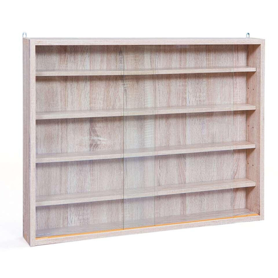 Leen Bakker - Vitrine Compilati - Eikenkleur - 60x80x9,5 Cm - MDF - Bruin - 9.5x80x60 Cm afbeelding 1