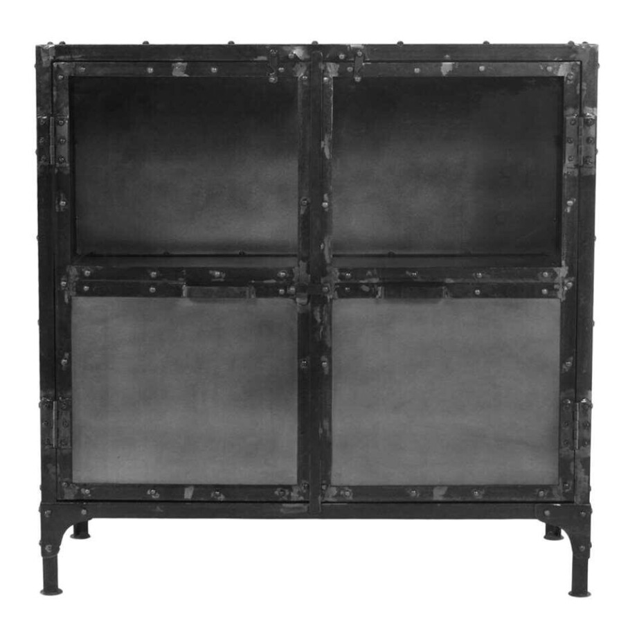 Leen Bakker - HSM Collection Vitrinekastje Brooklyn - 90x40x90 Cm - IJzer - Zwart afbeelding 1