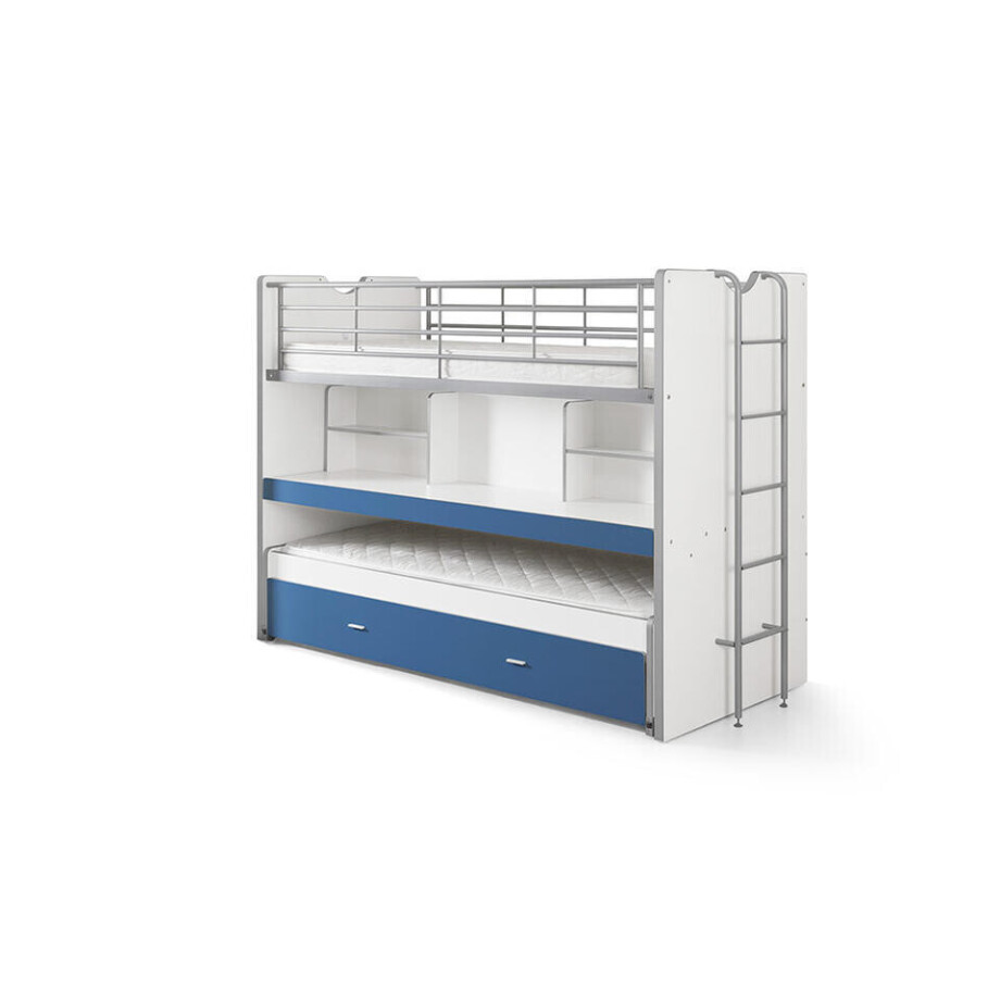 Leen Bakker - Vipack Hoogslaper Bonny - Blauw - 221,5x101,5x161 Cm - Hout - Wit#Blauw - 221.5x101.5x161 Cm afbeelding 1