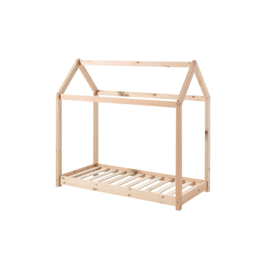 Leen Bakker - Vipack Bed Cabane - Naturel - 70x140 Cm - Grenenhout - Bruin - 146x78x142 Cm afbeelding 1