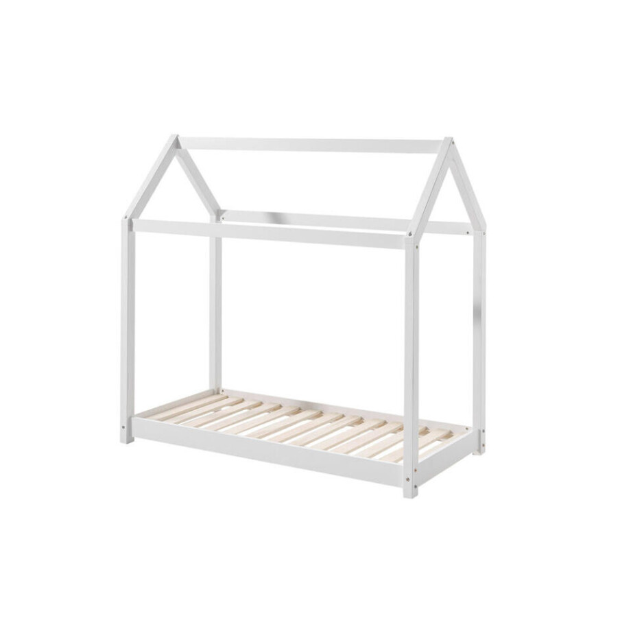 Leen Bakker - Vipack Bed Cabane - 70x140 Cm - Grenenhout - Wit - 146x78x142 Cm afbeelding 1