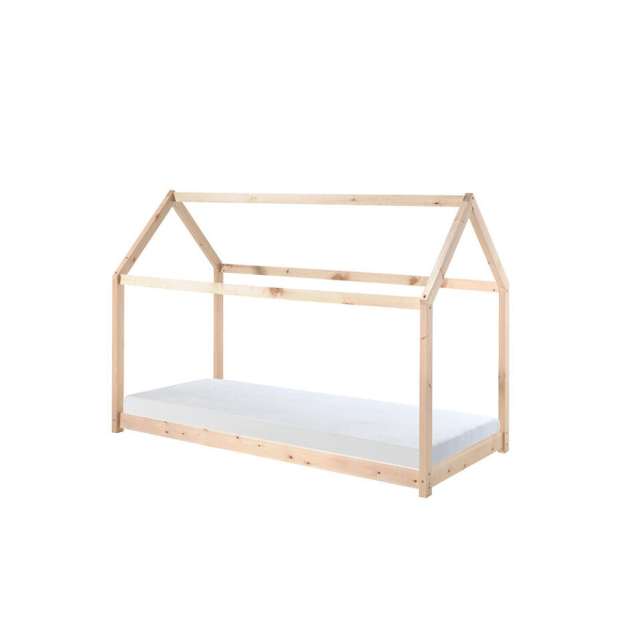 Leen Bakker - Vipack Bed Cabane - Naturel - 90x200 Cm - Grenenhout - Bruin afbeelding 1