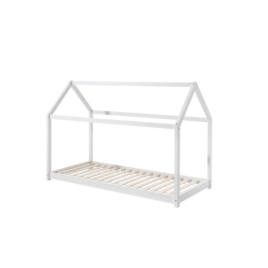 Leen Bakker - Vipack Bed Cabane - 90x200 Cm - Grenenhout - Wit Leen Bakker - Vipack Bed Cabane - 90x200 Cm - Grenenhout - Wit afbeelding 1