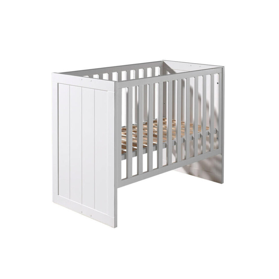 Leen Bakker - Vipack Babybed Erik - 126,6x68x90 Cm - MDF/Grenenhout - Wit - 126.6x68x90 Cm afbeelding 1