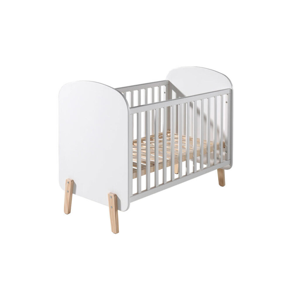 Leen Bakker - Vipack Babybed Kiddy - 60x120 Cm - MDF/Grenenhout - Wit - 128.4x68x94 Cm afbeelding 1