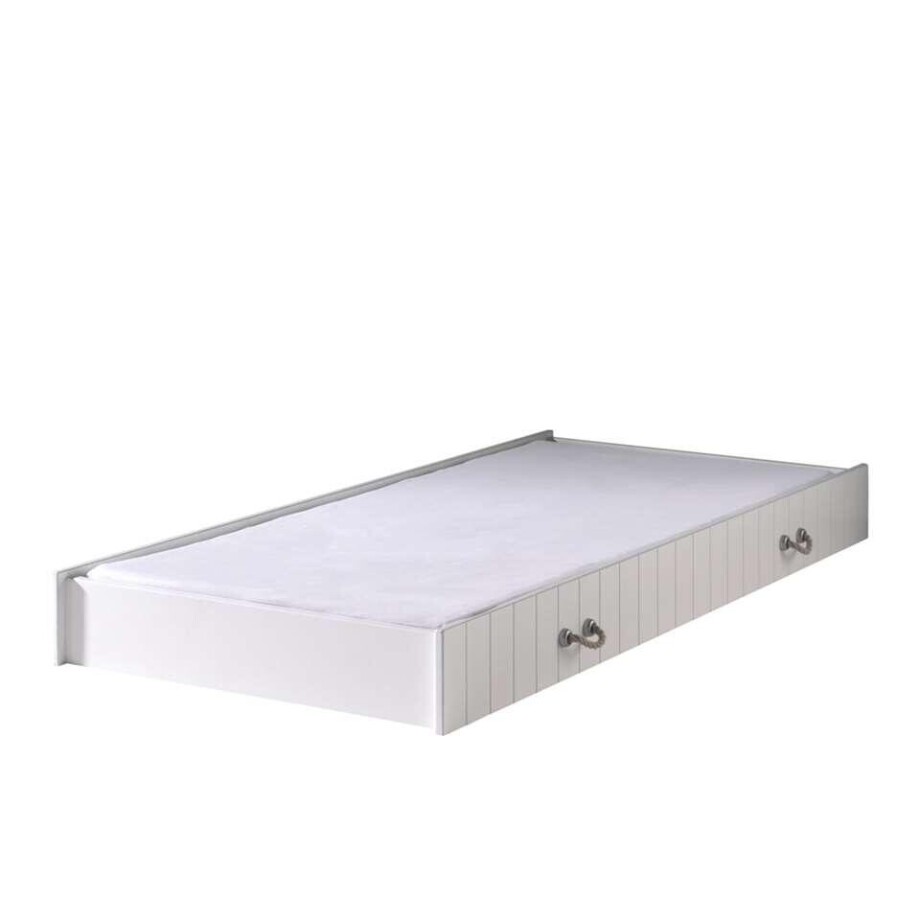 Leen Bakker - Vipack Rolbed Lewis - 199x94x18,5 Cm - Grenenhout/MDF - Wit Leen Bakker - Vipack Rolbed Lewis - 199x94x18,5 Cm - Grenenhout/MDF - Wit afbeelding 1