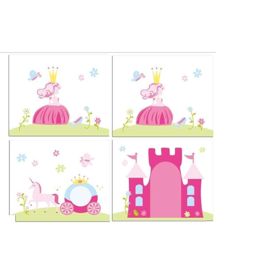Leen Bakker - Vipack Speelgordijn Princess - 235x140x0,5 Cm - Katoen - Roze - 0.5x140x235 Cm afbeelding 1