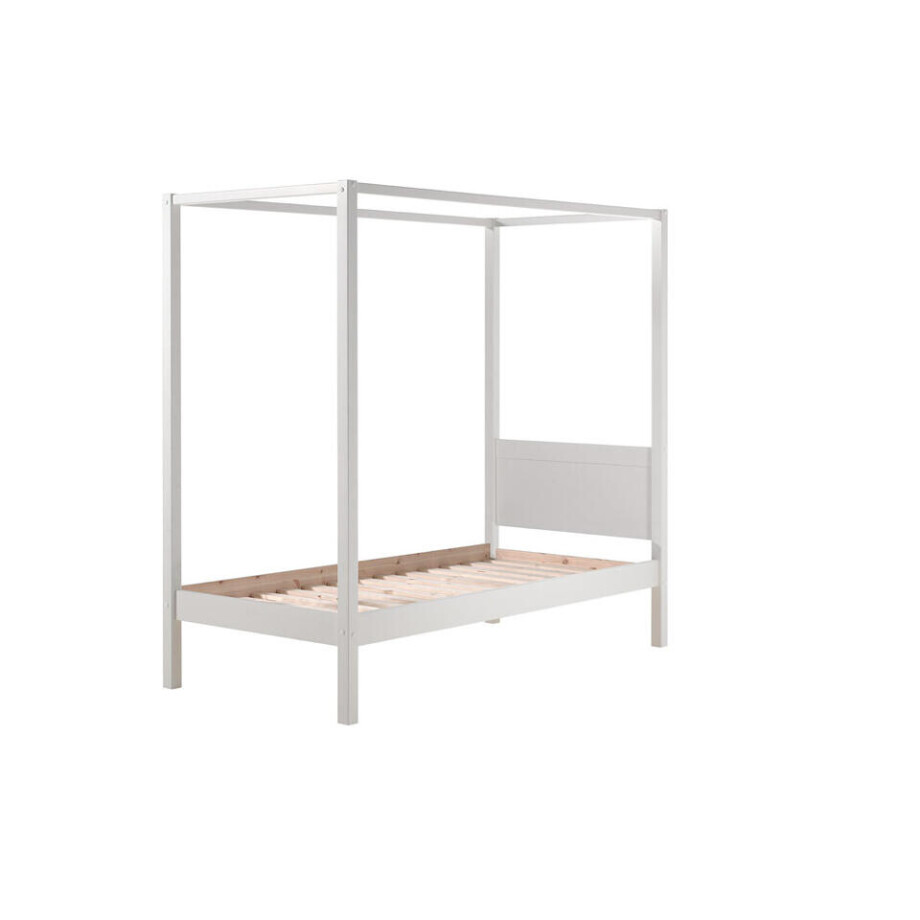 Leen Bakker - Vipack Hemelbed Pino - 207,6x97,3x190,5 Cm - MDF/Grenenhout - Wit - 207.6x97.3x190.5 Cm Leen Bakker - Vipack Hemelbed Pino - 207,6x97,3x190,5 Cm - MDF/Grenenhout - Wit - 207.6x97.3x190.5 Cm afbeelding 1