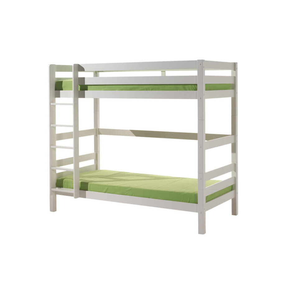 Leen Bakker - Vipack Stapelbed Pino - 209,4x105,4x182 Cm - Grenenhout - Wit - 209.4x105.4x182 Cm afbeelding 1