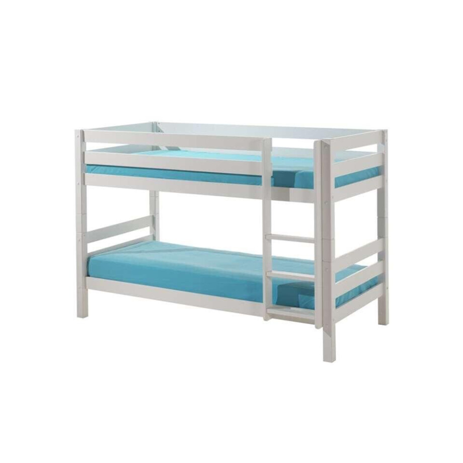 Leen Bakker - Vipack Stapelbed Pino - 209,4x105,4x140 Cm - Grenenhout - Wit - 209.4x105.4x140 Cm afbeelding 1