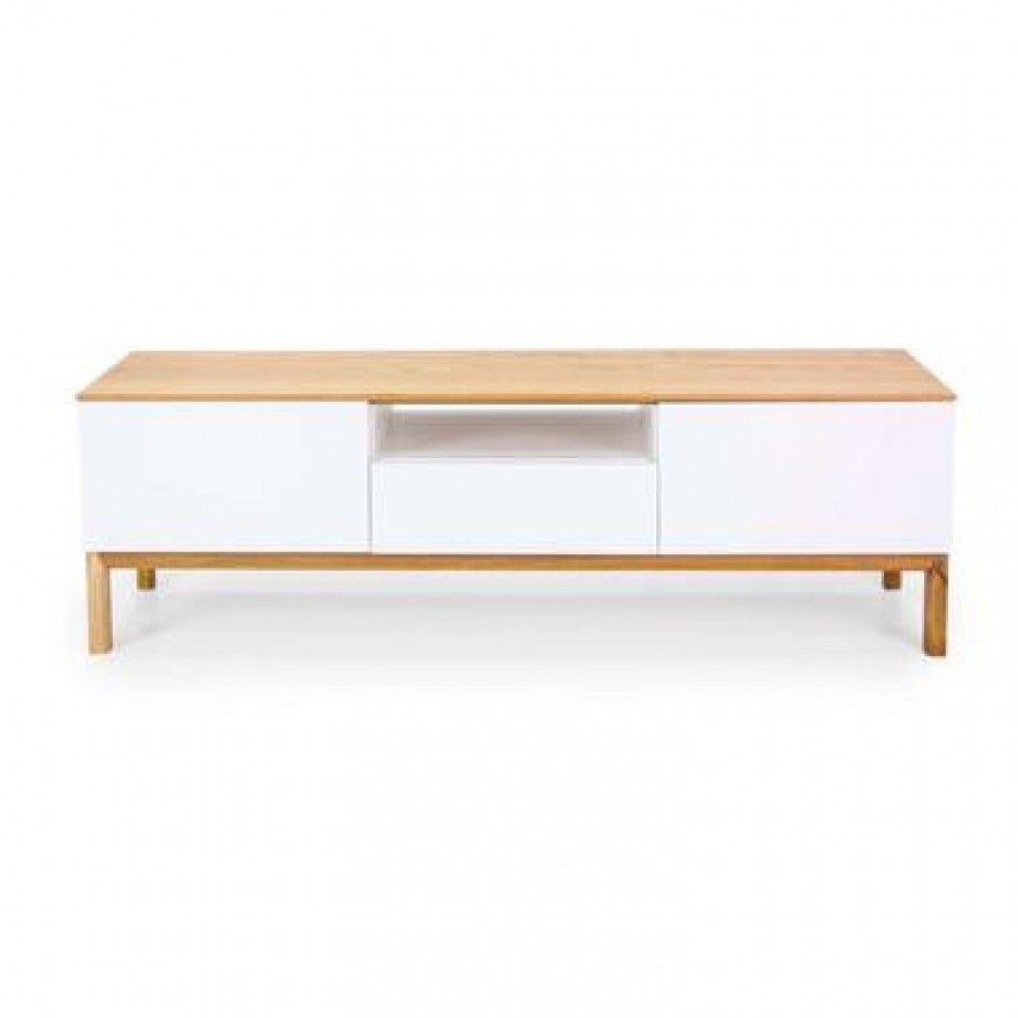 Tenzo tv-meubel Patch - eikenkleur/wit/eikenkleur - 56x179x47 cm - Leen Bakker afbeelding 1