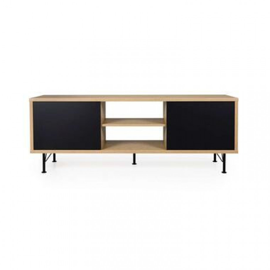 Tenzo tv-meubel Flow - eikenkleur/zwart - 60x164x44 cm - Leen Bakker afbeelding 1