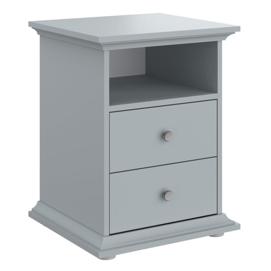 2e Halve Prijs Leen Bakker - Nachtkastje Margaux - 2 Lades - Spaanplaat - Grijs - 41x45x58 Cm 2e Halve Prijs Leen Bakker - Nachtkastje Margaux - 2 Lades - Spaanplaat - Grijs - 41x45x58 Cm afbeelding 1