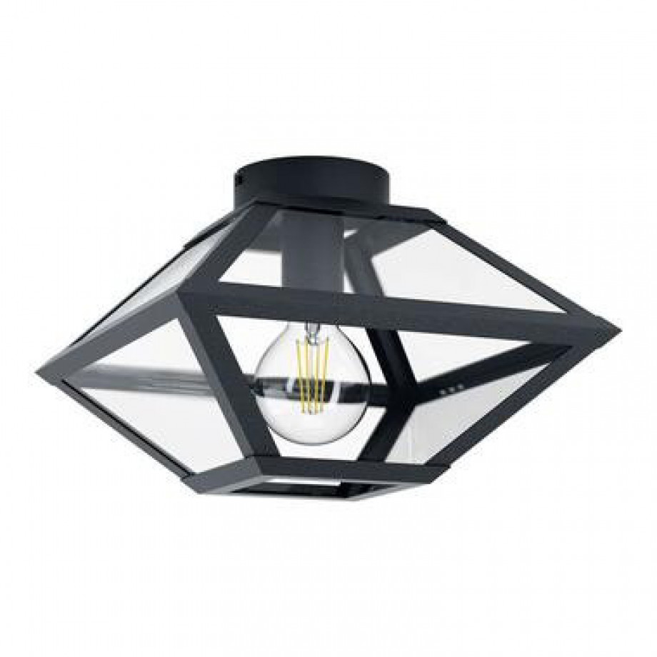 EGLO plafondlamp Casefabre 31x31 cm - zwart - Leen Bakker afbeelding 1