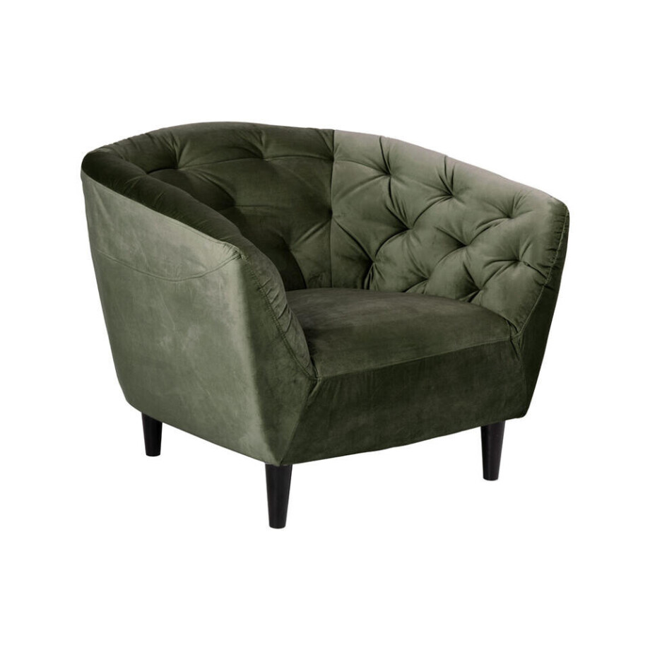 Leen Bakker - Fauteuil Thyrza - Fluweel - Velvet - Groen - 83x97x79 Cm Leen Bakker - Fauteuil Thyrza - Fluweel - Velvet - Groen - 83x97x79 Cm afbeelding 1