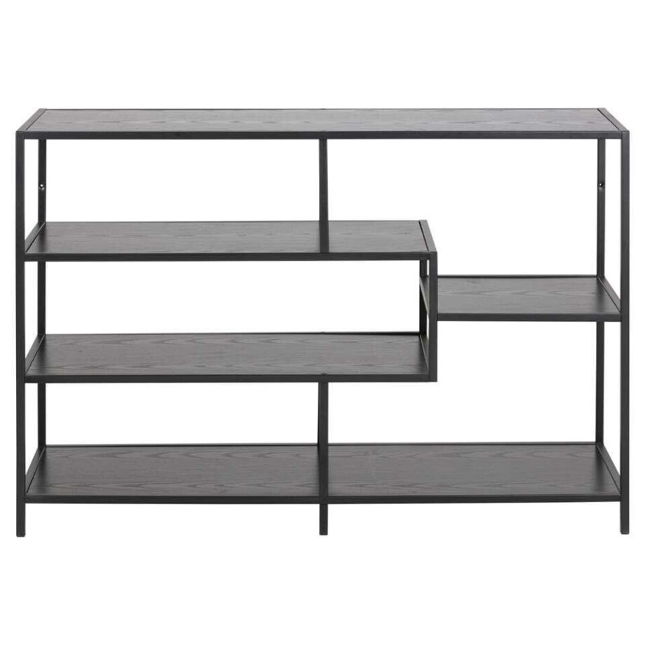 Leen Bakker - Boekenkast Jaxx - 78x114x35 Cm - Metaal/MDF - Zwart Leen Bakker - Boekenkast Jaxx - 78x114x35 Cm - Metaal/MDF - Zwart afbeelding 1