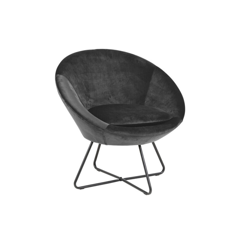 Leen Bakker - Fauteuil Forli - Fluweel - Donker - Velvet - Grijs - 72.5x82x79 Cm afbeelding 1